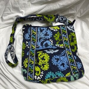 Vera Bradley Disney parks Blue and Green Floral Mickey Crossbody Bag